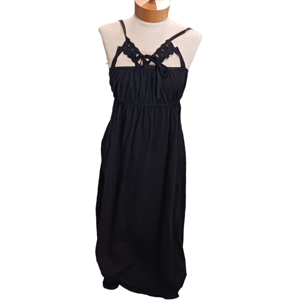 Vintage Max Studio Womens Maxi Dress Black Size XS Cut Out NWT Spring